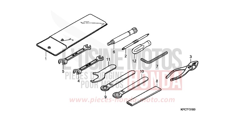 TOOLS for Varadero 125 SHASTA WHITE (NH138) from 2009